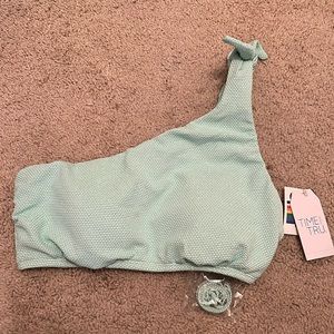 NWT Time & Tru one shoulder tie Bathing Top Small